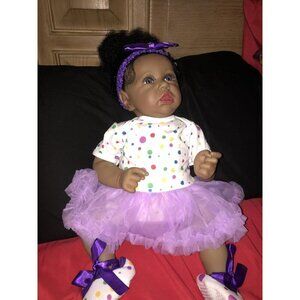 🆕22.8 Inch Reborn Doll with Soft Body African American Aria Girl Newborn Doll